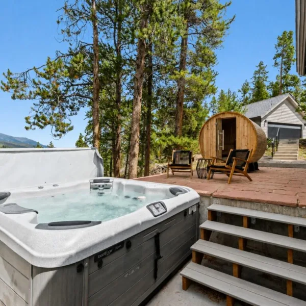Private hot tub and sauna area